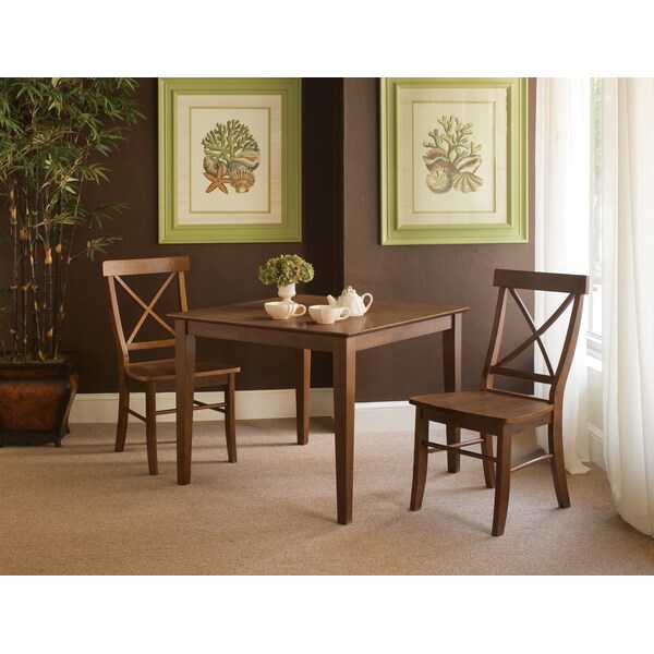 International Concepts Round 36 in x 36 in Dining Table with 2 Side Chairs, Espresso, 36 W, 36 L, 30 in H, Wood, Espresso K581-3636-C613-2 - main